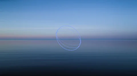 Animated sphere on seascape Stock Footage 40109898