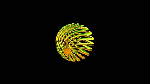 Animated spherical object with spiral construction Stock Footage 141458214