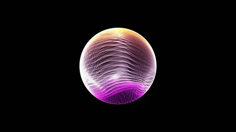 Animated spherical object with various transitions and rotations Video stock 141458004