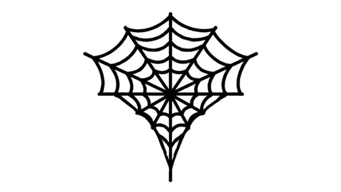 Animated spider web line art 2D motion graphic for Halloween party promo 스톡 동영상 342094745