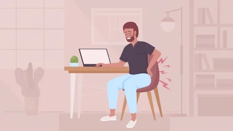 Animated spine problem illustration 스톡 동영상 225500259