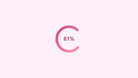 Animated spinning circle loader with a percentage, pink Vídeo Stock 342594752