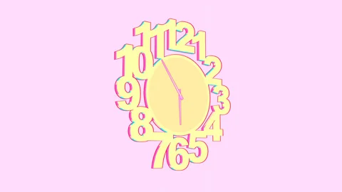 Animated spinning clock seamless loop in stylized toon shader. 4k Vidéo 255102339