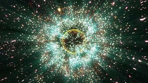 Animated Spinning Glowing Sphere In Space 02. Stock Footage 296149115