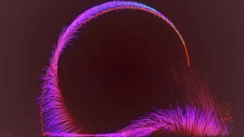 Animated spinning particles and lines Video stock 245340216
