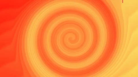 Animated spinning spiral with a hypnotic effect. A soft gradient of red, orange Stock Footage 316401616