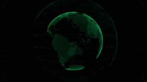 Animated Spinning World Animation, Dotted Earth and Atmosphere Video Video stock 157670398