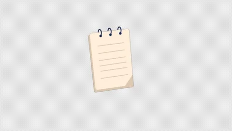 Animated Spiral Notebook Floating - Transparent Stock Footage 344020883