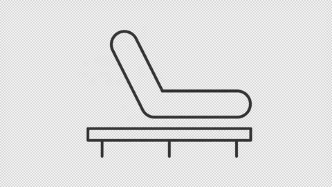 Animated split head bed outline icon Stock Footage 345253950