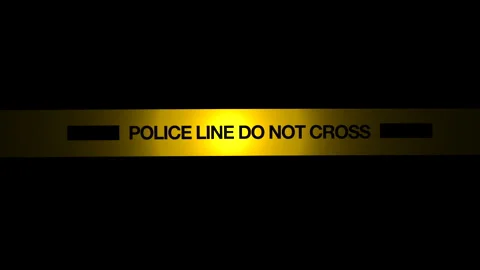 Animated Spotlight on looping text tape reads Do Not Cross Police line Stock Footage 299829795