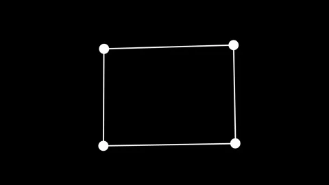 Animated square with corner dots on black background Stock Footage 306458496