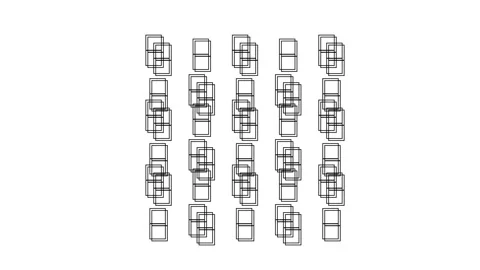Animated square pattern video on white background Stock Footage 343365648