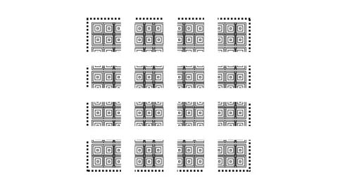 Animated squares pattern video on white background Stock Footage 343365656