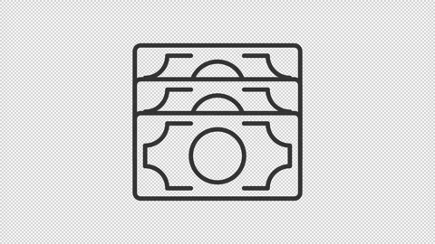 Animated stack of banknotes line icon Stock Footage 331841011