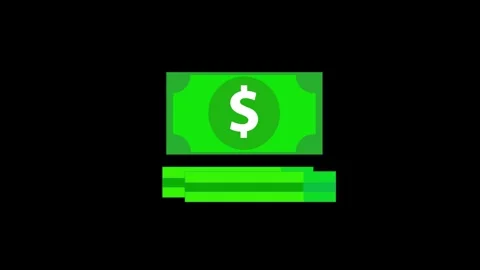 Animated stack of green dollar bills piling up smoothly to represent saving.. Stock Footage 313422002