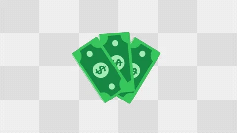 Animated Stack of Green Dollar Bills - Transparent Vídeos de archivo 340999717