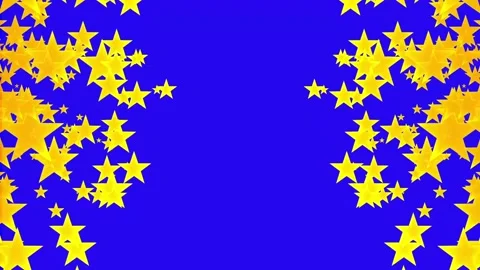 Animated star floating from right and left screen on blue background Stock Footage 302419430