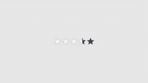 Animated Star Rating 3.5 out of 5 Overlay Alpha 4K Видео 339273690