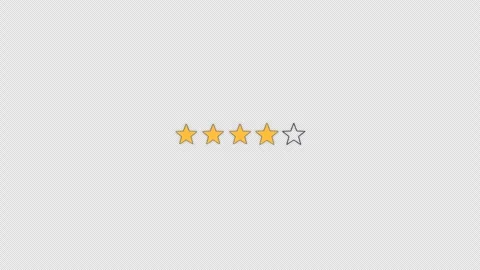 Animated Star Rating 4.0 out of 5 Overlay Alpha 4K 스톡 동영상 339273686