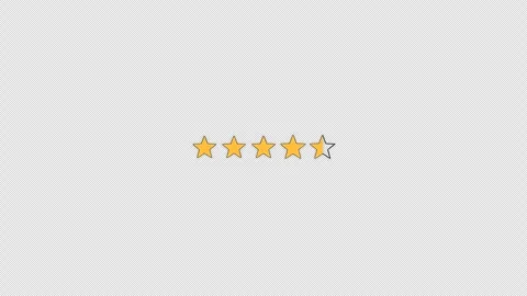 Animated Star Rating 4.5 out of 5 Overlay Alpha 4K Видео 339273682