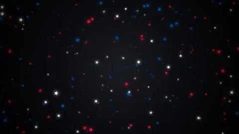 Animated star red, blue and white For 4th of July independence day concept backg Video stock 337013189