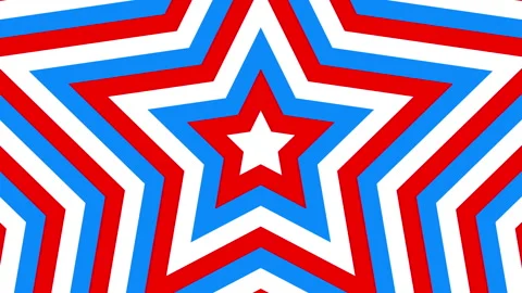 Animated Star Shape, in Red, Blue and White. 4k Looped Background Vidéo 241028004