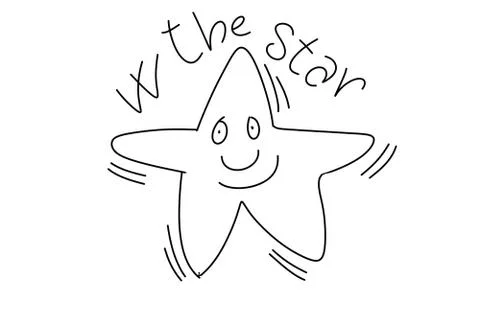 An animated star, stylized comic book style humorist drawings Stock Illustration