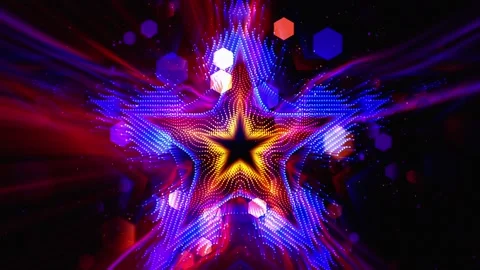 Animated star VJ loop for TV show or party Stock Footage 234316382