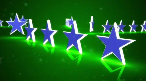 Animated stars on a green background Stock Footage 46351604