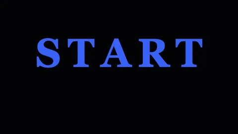 Animated Start Button with Glitch Effect in Blue and Yellow during Digital .. Video stock 343412233