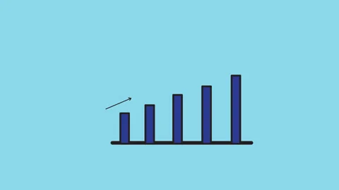 Animated of Statistic Curve with Arrow Growing Up showing Profit Goal Business Stock Footage 283276630