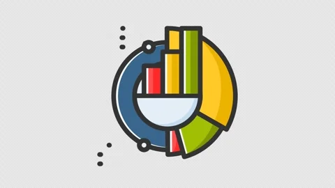 Animated statistics with bar chart icon ideal for data analysis projects Stock Footage 265063482