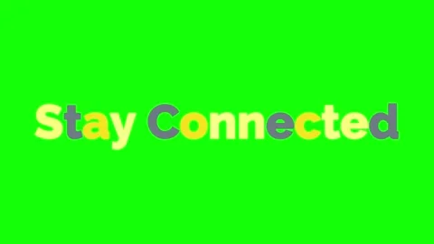 Animated stay connected text on green screen background Stock Footage 337602595