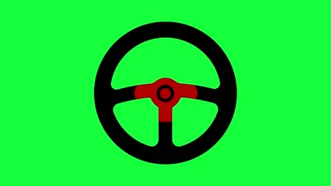 Animated steering wheel with multiple rotation Stock Footage 318542202