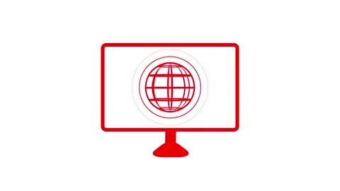 Animated stellite linear icon. Rotating monitor screen. Stock Footage 332960318