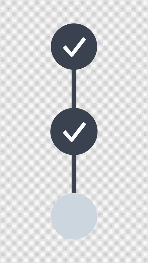 Animated Step Progress Checklist 3 White Overlay Alpha 4K Vertical 9x16 Light Видео 339507970