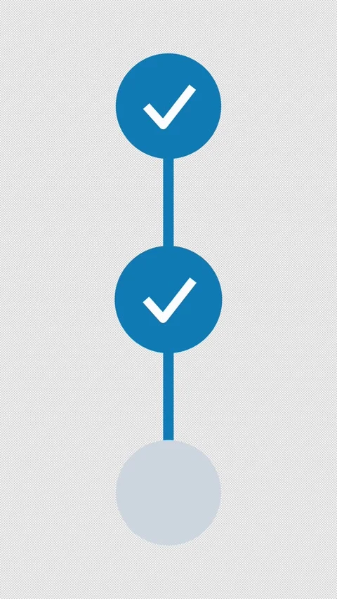 Animated Step Progress Checklist 3 Cyan Overlay Alpha 4K Vertical 9x16 Light Vidéo 339507975