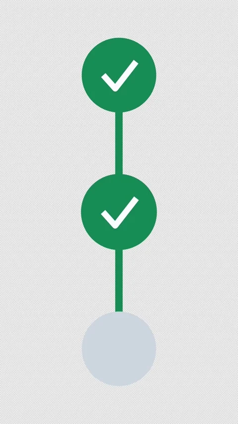 Animated Step Progress Checklist 3 Green Overlay Alpha 4K Vertical 9x16 Light 動画素材 339507981