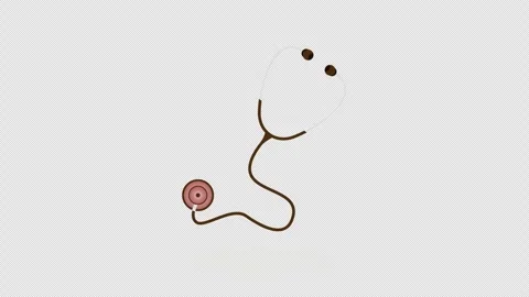 Animated Stethoscope Loop - Medical Equipment, Healthcare Concept &amp; Doctor Tools Stock Footage 313886796