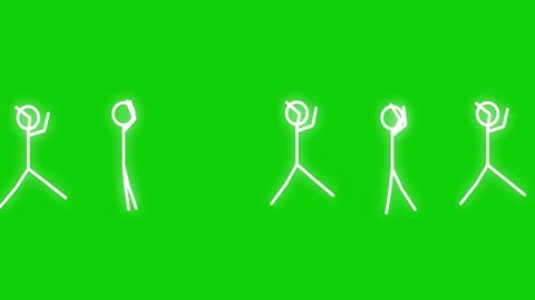 Animated stick figures on green screen Stock-Footage 340939410