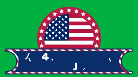 Animated sticker on green screen in  usa flag Stock Footage 237745939