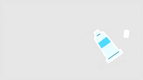 Animated sticker of a tube of paint. Alpha Channel Stock Footage 304573641