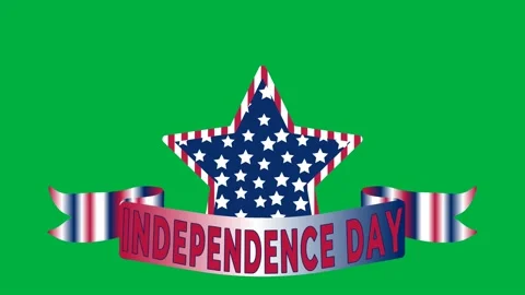 Animated sticker in usa flag texture on green screen Stock Footage 237745935