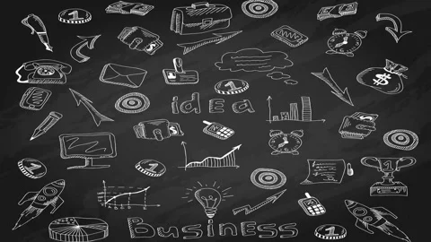Animated Stickers and Doodles Background. Pattern Animated Background Stock Footage 305164311