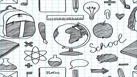 Animated Stickers and Doodles Background. Pattern Animated Background Video stock 305164324