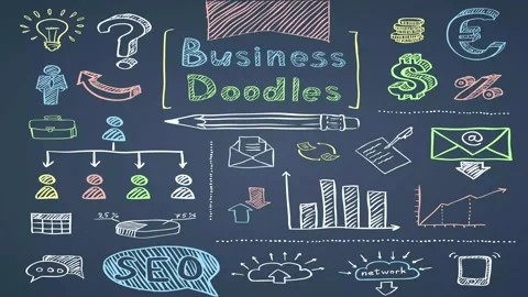 Animated Stickers and Doodles Background. Pattern Animated Background Video stock 305164364