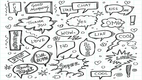 Animated Stickers and Doodles Background. Pattern Animated Background Video stock 305164399