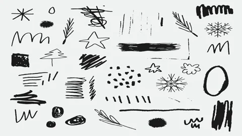 Animated Stickers and Doodles Background. Pattern Animated Background Stock Footage 305164508