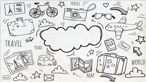 Animated Stickers and Doodles Background. Pattern Animated Background Vídeos de archivo 305164512