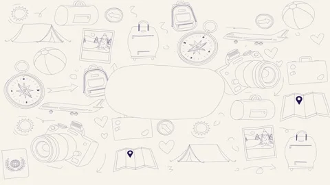 Animated Stickers and Doodles Background. Pattern Animated Background Video stock 305164525